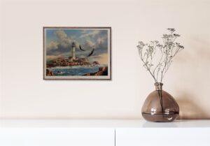 Boston Lighthouse, by Reichardt - 24.5x30 Art Poster Print for Wall, Home Decor