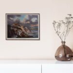 Block Island Lighthouse, by Reichardt - 24.5x30 Art Poster Print for Wall, Home Decor