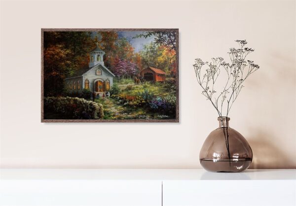 Worship in the Country, by Boehne - 24x36 Art Poster Print for Wall, Home Decor