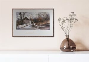 The Mill Bridge, by Ray Hendershot - 24x36 Art Poster Print for Wall, Home Decor