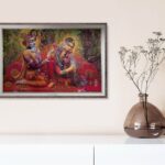 Sri Sri Radha Kunjbihari - 24x36 Art Poster Print for Wall, Home Decor