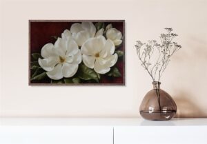 Magnolia Crimson II, by Levashov - 24x36 Art Poster Print for Wall, Home Decor