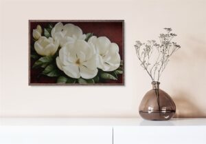 Magnolia Crimson I, by Levashov - 24x36 Art Poster Print for Wall, Home Decor