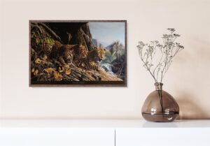 Leopard Sentry, by Craig Bone - 24x36 Art Poster Print for Wall, Home Decor