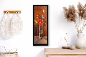 Red Intensity I, by Burton - 12x36 Art Poster Print for Wall, Home Decor