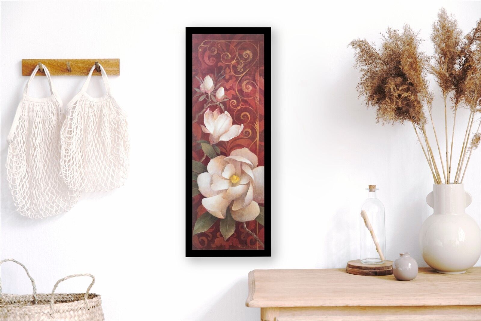 img 1 Magnolia Melody II, by Elaine Vollhardt - 12x36 Art Poster Print for Wall, Home Decor - Image 1