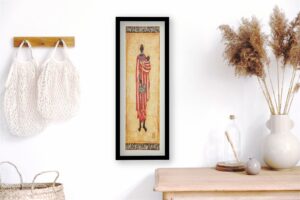 Kuba Figures I, by Shannon - 12x36 Art Poster Print for Wall, Home Decor