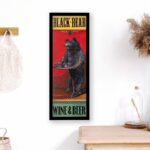 Black Bear Beer and Wine, by Penny Wagner - 12x36 Art Poster Print for Wall, Home Decor