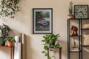 Wheelbarrow of Apples, by Sibley - 11x14 Art Poster Print for Wall, Home Decor