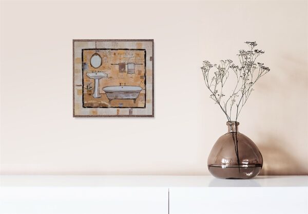 Vintage Bath Time I, by Pope - 12x12 Art Poster Print for Wall, Home Decor