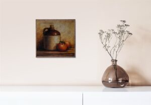 Jug + Peach, by Sibley - 12x12 Art Poster Print for Wall, Home Decor