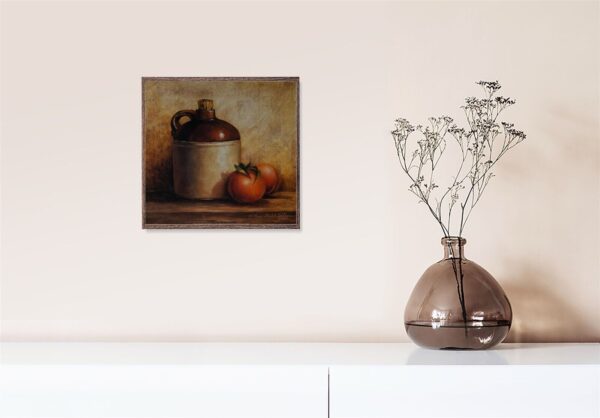 Jug + Peach, by Sibley - 12x12 Art Poster Print for Wall, Home Decor