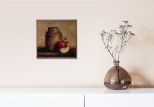 Jar + Apple, by Sibley - 12x12 Art Poster Print for Wall, Home Decor
