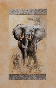 Elephant, by Gibson - 10x16 Art Poster Print for Wall, Home Decor - Image 2