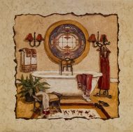 Art Deco Bath I+II, by Olson - 12x12 Art Poster Print for Wall, Home Decor - Image 2