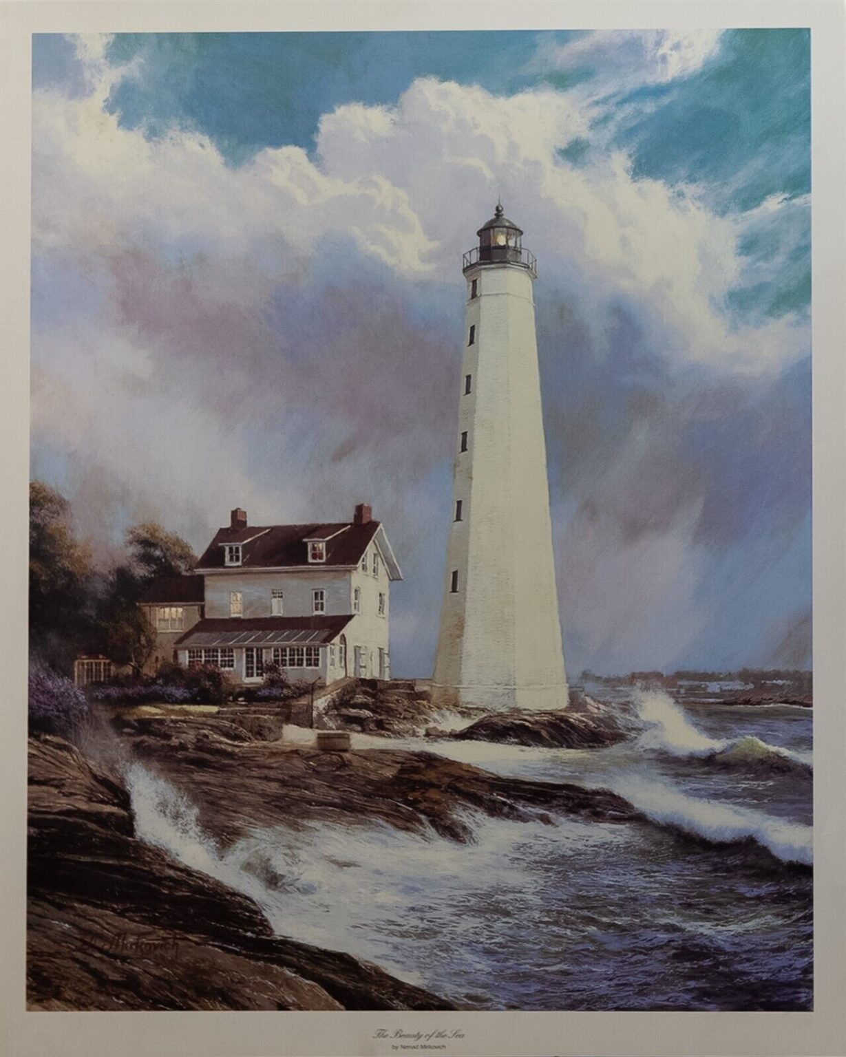 Bass harbor head Lighthouse, by Mirkovich - 24x30.5 Art Poster Print for Wall, Home Decor - Image 2