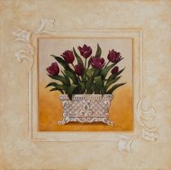 Red Tulips, by Gloria Eriksen - 16x16 Art Poster Print for Wall, Home Decor - Image 2