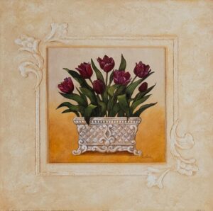 Red Tulips, by Gloria Eriksen - 16x16 Art Poster Print for Wall, Home Decor - Image 2