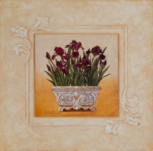 Red irises, by Gloria Eriksen - 16x16 Art Poster Print for Wall, Home Decor - Image 2