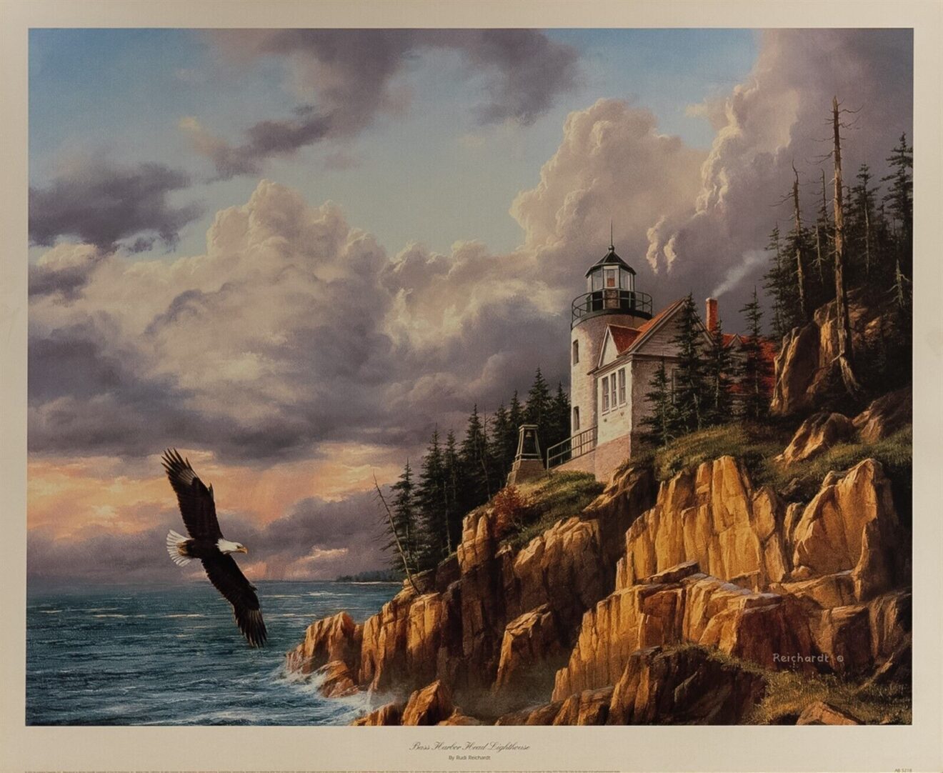 Bass harbor head Lighthouse, by Reichardy - 24.5x30 Art Poster Print for Wall, Home Decor - Image 2