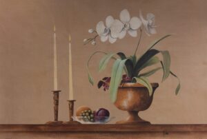 White Orchid Still Life, by Wilbur - 24x36 Art Poster Print for Wall, Home Decor - Image 2