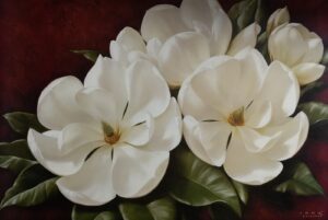 Magnolia Crimson II, by Levashov - 24x36 Art Poster Print for Wall, Home Decor - Image 2