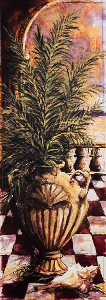 Palm Breezeway I, by Strickland - 12x36 Art Poster Print for Wall, Home Decor - Image 2