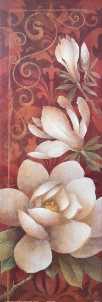 Magnolia Melody I, by Elaine Vollhardt - 12x36 Art Poster Print for Wall, Home Decor - Image 2