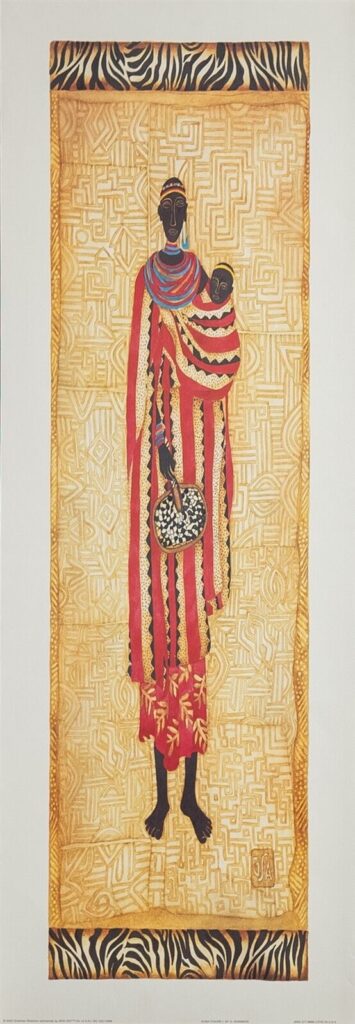 Kuba Figures I, by Shannon - 12x36 Art Poster Print for Wall, Home Decor - Image 2