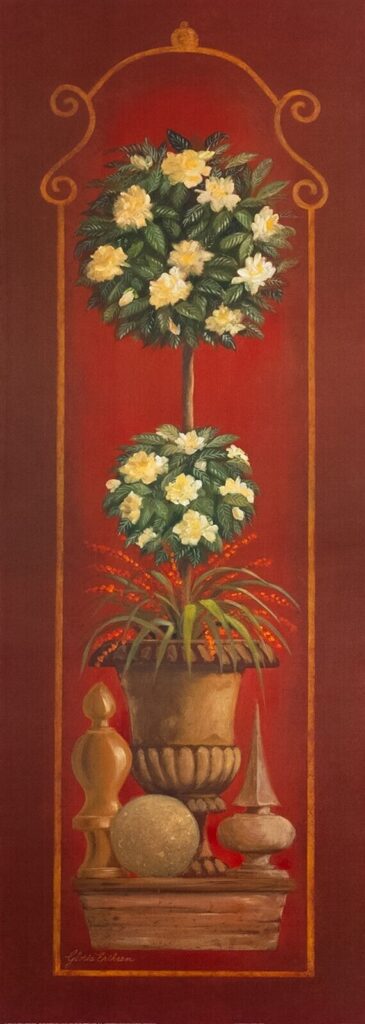 Gardenia Topiary, by Gloria Eriksen - 12x36 Art Poster Print for Wall, Home Decor - Image 2