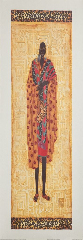 Bogolan Figure II, by Shannon - 12x36 Art Poster Print for Wall, Home Decor - Image 2