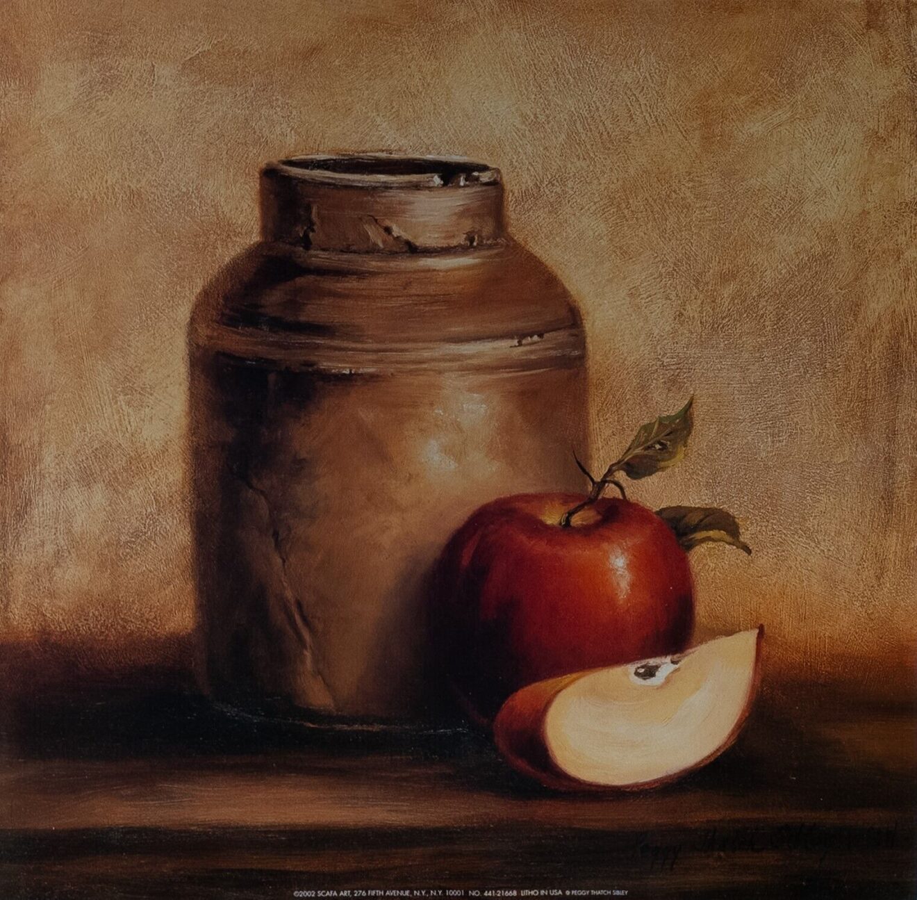 Jar + Apple, by Sibley - 12x12 Art Poster Print for Wall, Home Decor - Image 2