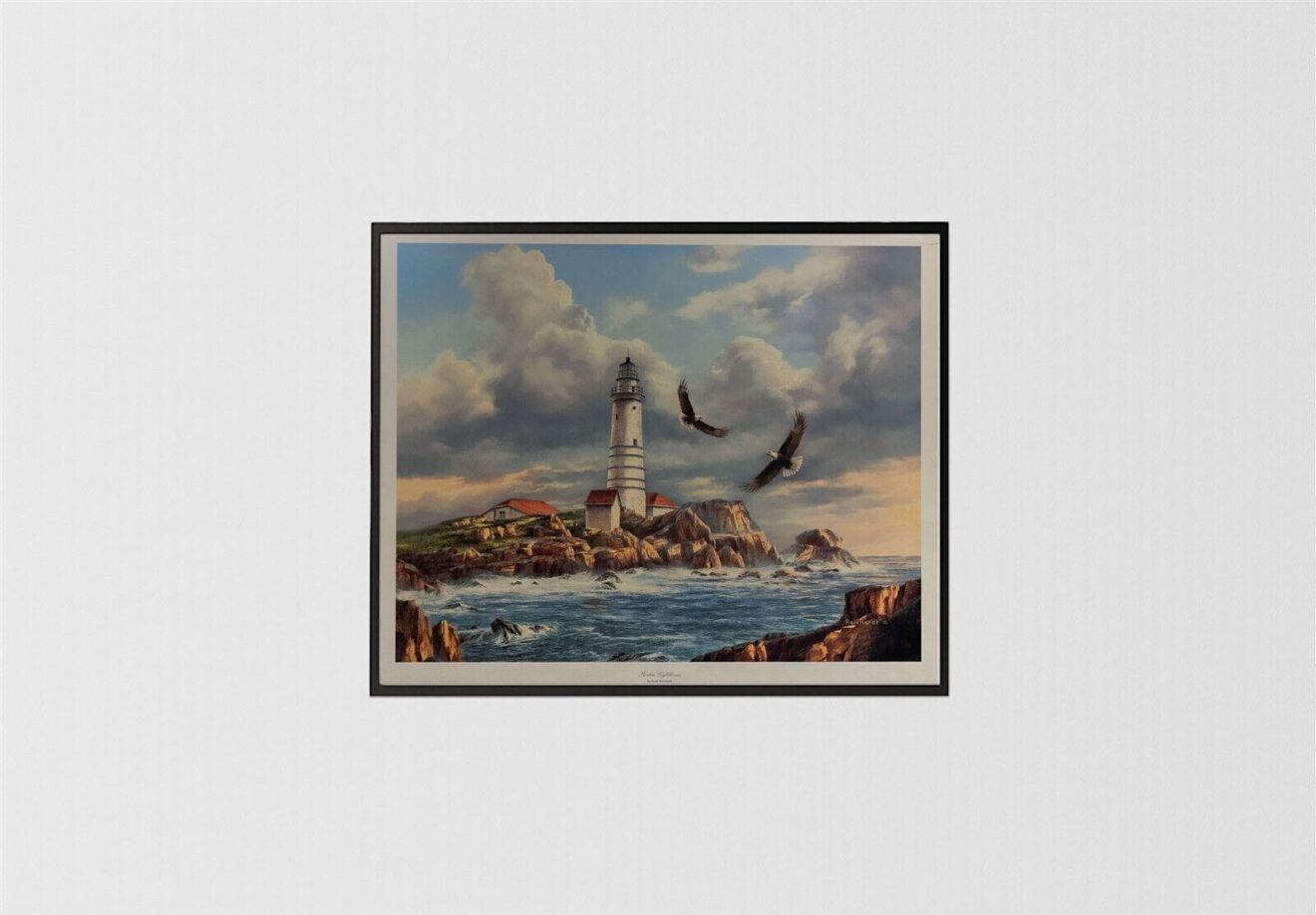 Boston Lighthouse, by Reichardt - 24.5x30 Art Poster Print for Wall, Home Decor - Image 3