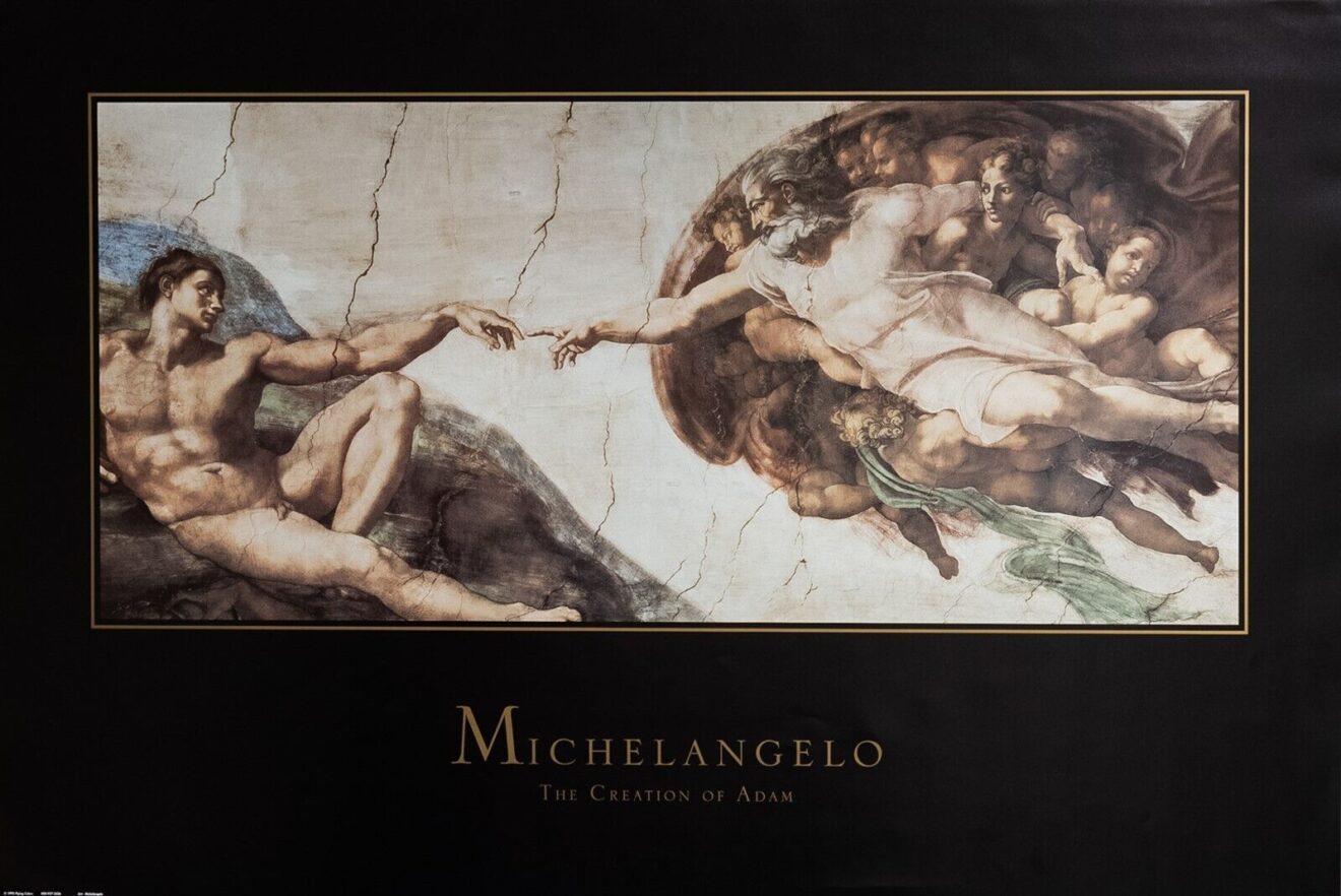 The Creation of Adam II, by Michelangelo - 24x36 Art Poster Print for Wall, Home Decor - Image 3