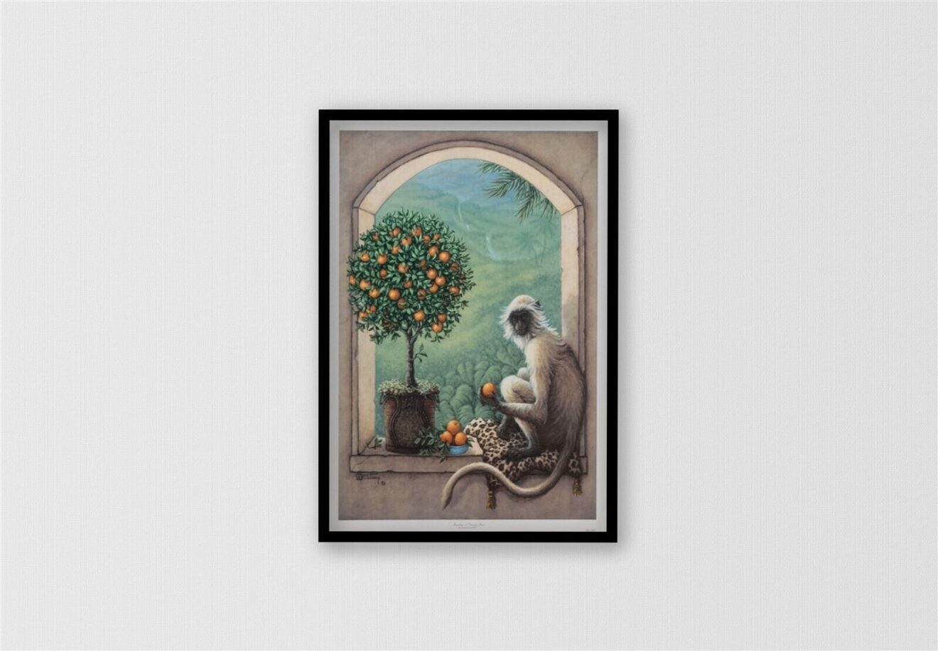 Monkey & Orange Tree, by Kruskamp - 13x17 Art Poster Print for Wall, Home Decor - Image 3
