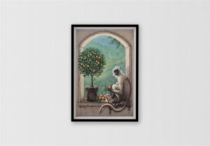 Monkey & Orange Tree, by Kruskamp - 13x17 Art Poster Print for Wall, Home Decor - Image 3