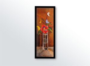 Red Intensity I, by Burton - 12x36 Art Poster Print for Wall, Home Decor - Image 3