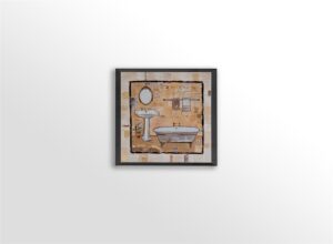 Vintage Bath Time I, by Pope - 12x12 Art Poster Print for Wall, Home Decor - Image 3