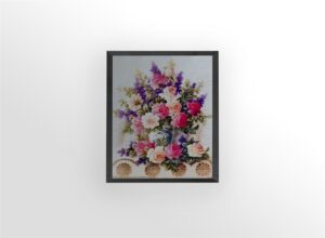 Vase With Pink Flowers, by Chin - 11x14 Art Poster Print for Wall, Home Decor - Image 3
