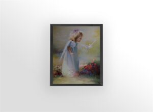 Little Girl + Dove, by Birkenstock - 11x14 Art Poster Print for Wall, Home Decor - Image 3