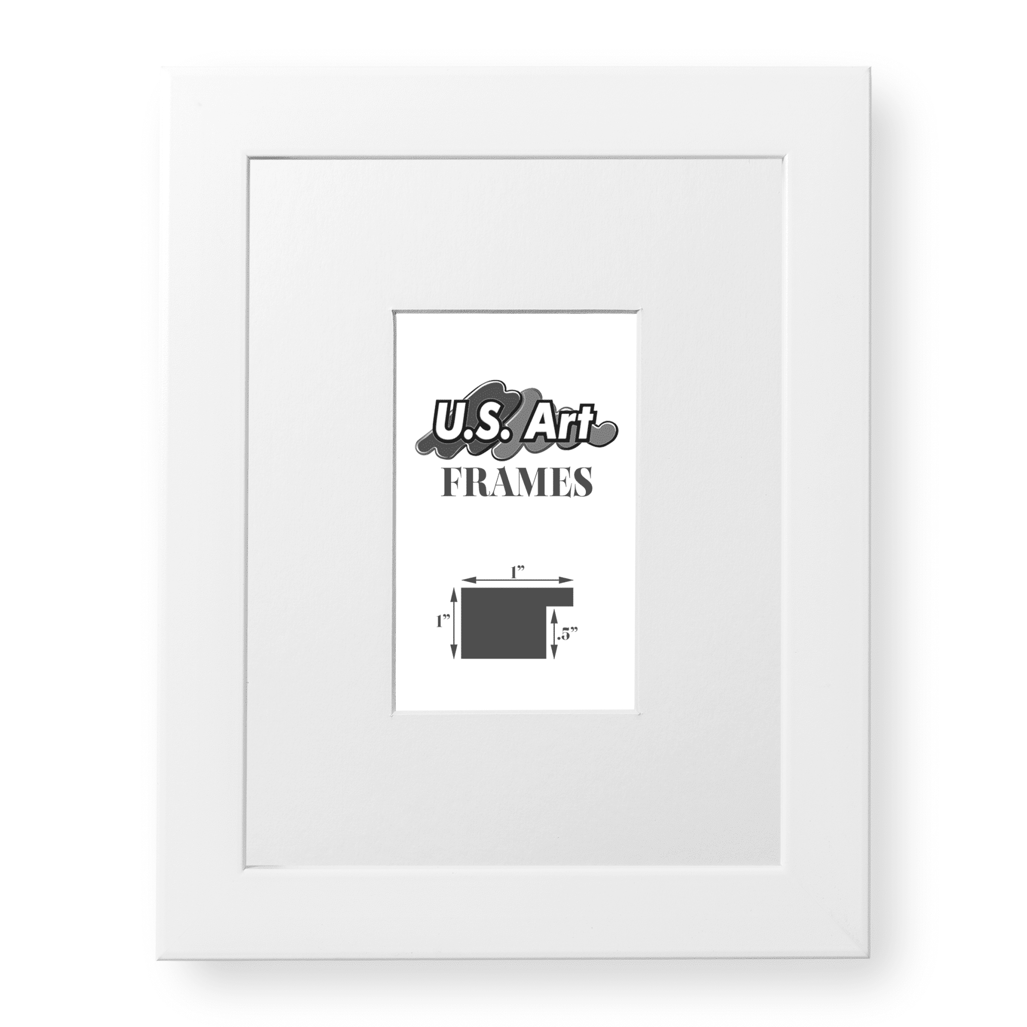 1in-chalkwhite-whitemat-square White Matted, Chalk White Picture Frame - 1 Inch - Image 1