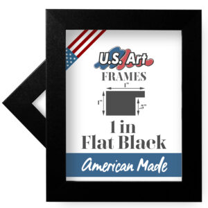 Black 1 in Picture Frame, 100% American Made Wall Decor, Preinstalled Hangers, UV Blocking Plexiglass