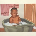BATH TIME GIRL - 8x10 Inch