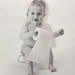 BABY WITH TOILET PAPER I - 8x10 Inch