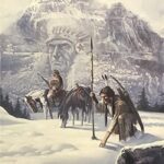 INDIAN TRACKERS IN SNOW - 8x10 Inch