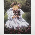 ANGEL WTIH RABBITS - 8x10 Inch