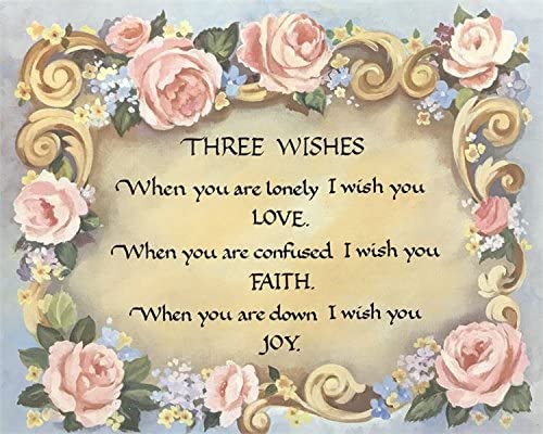 51o4m9yoj2l-ac-1 THREE WISHES.. LOVE, FAITH & JOY - 8x10 Inch - Image 1