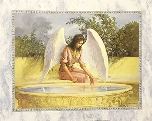 51xtg89lqnl-ac-1 ANGEL PLAYING WITH WATER - 8x10 Inch - Image 1