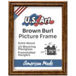 Brown Burl .75" Solid Wood Picture Frame