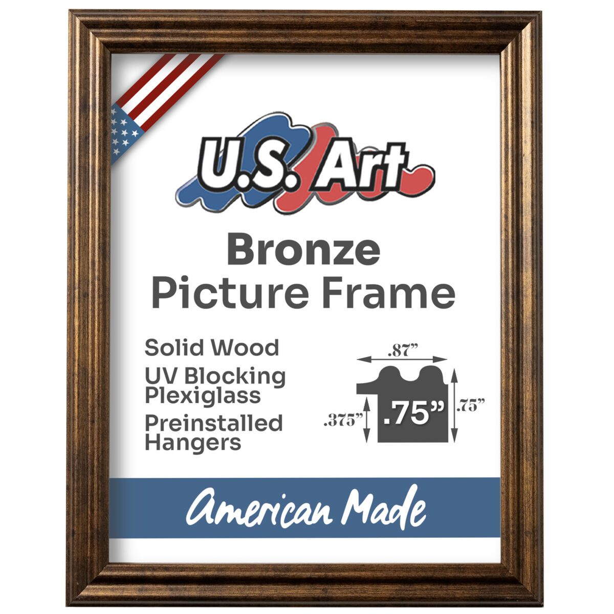 Vintage Rustic Bronze .75" Solid Wood Picture Frame - Image 2